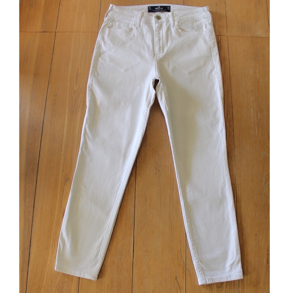 Hollister White Curvy High Rise Crop Super Skinny Jeans 28 6 Preowned